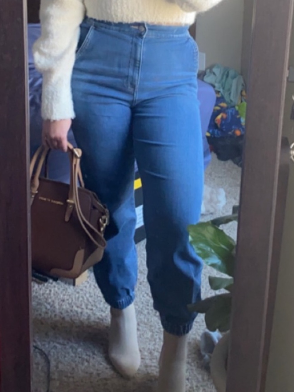 High-Waist Blue Women’s Jogger Jeans